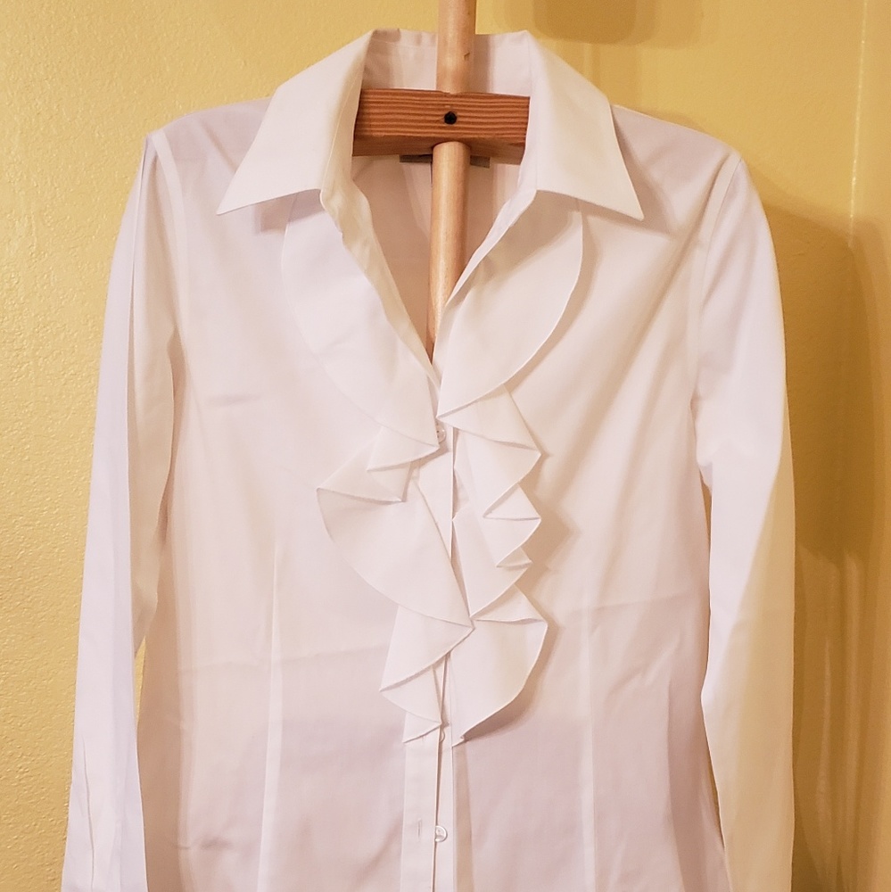 White blouse with ruffles
